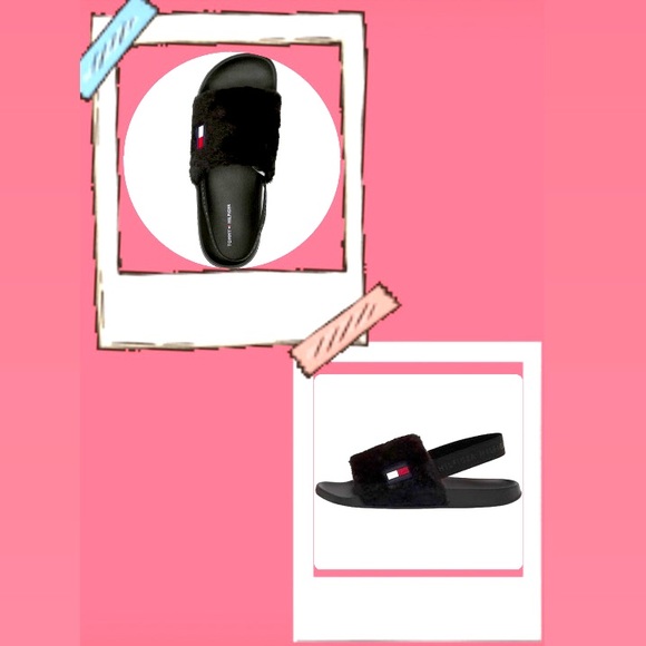 [#1013] TOMMY HILFIGER | TwHahna Faux Fur Slingback Sandals | Black | 10 | NIB - Picture 6 of 6
